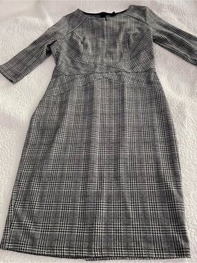 Classic Black & White Plaid Women's Sheath Dress